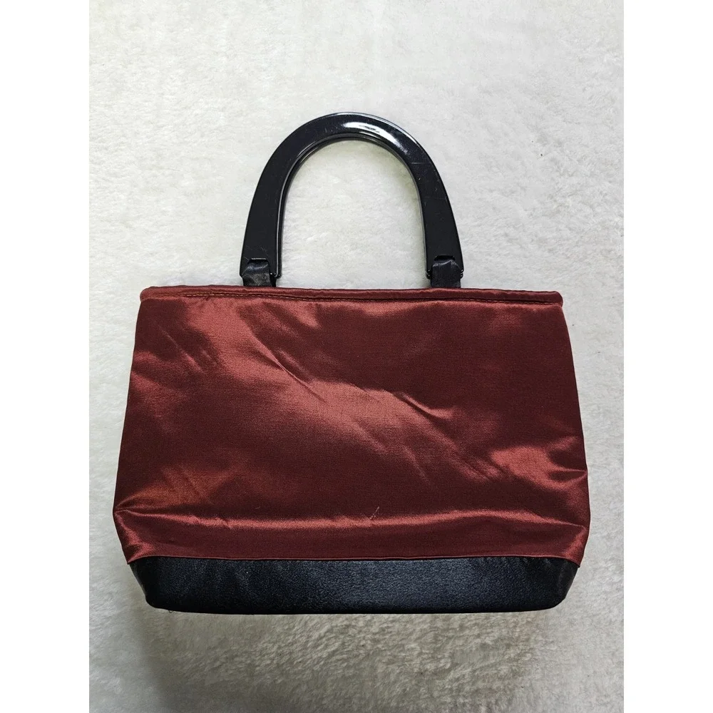 Holly-Go-Lightly Red Satin Evening Bag With Acrylic‎ Handles